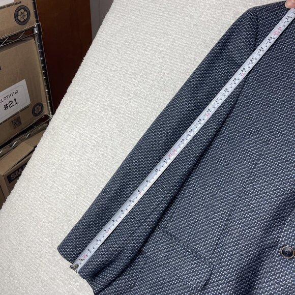 Baumler Mens Size 54 Wool Suit Jacket Tollegno 1900 Italy Blue Wool - Picture 10 of 16